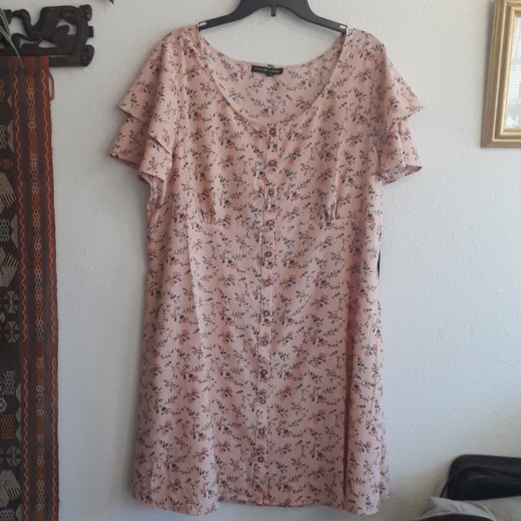 Always Indigo Dresses & Skirts - Always Indigo Ditsy Floral Blush Pink Plus Size Retro Style Dress